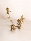 Medium Brass Floral Wall Sconce with Hummingbird Design