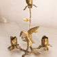 Medium Brass Floral Wall Sconce with Hummingbird Design