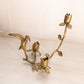 Medium Brass Floral Wall Sconce with Hummingbird Design