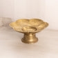 Medium Brass Flower Shaped Footed Bowl with Etched Floral Designs