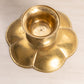 Medium Brass Flower Shaped Footed Bowl with Etched Floral Designs