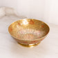Medium Brass Footed Bowl Red Enameled Floral Designs