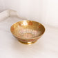 Medium Brass Footed Bowl Red Enameled Floral Designs