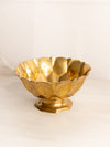 Medium Brass Footed Bowl with Scale Designs