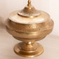 Medium Brass Footed Lidded Footed Dish with Floral Details