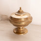 Medium Brass Footed Lidded Footed Dish with Floral Details