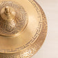 Medium Brass Footed Lidded Footed Dish with Floral Details