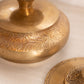 Medium Brass Footed Lidded Footed Dish with Floral Details