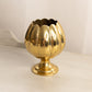 Medium Brass Footed Cupped Scalloped Vase