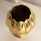 Medium Brass Footed Cupped Scalloped Vase