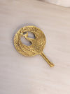 Medium Brass Handled Peacock Trivet
