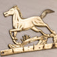 Medium Brass Horse Wall Decor with 5 Hooks
