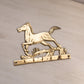 Medium Brass Horse Wall Decor with 5 Hooks