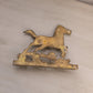 Medium Brass Horse Wall Decor with 5 Hooks