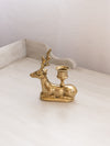 Medium Brass Laying Deer Candleholder