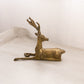 Medium Brass Laying Stag Buck Deer Figurine with Fancy Designs