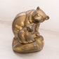 Medium Brass Mama & Baby Bear Figurine