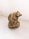 Medium Brass Mama & Baby Bear Figurine