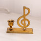 Medium Brass Music Note Candleholder