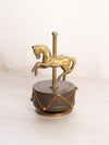 Medium Brass Musical Carousel Horse Figurine