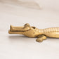 Medium Brass Alligator Crocodile Nutcracker