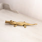 Medium Brass Alligator Crocodile Nutcracker