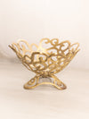 Medium Brass Ornate Decorative Footed Bowl