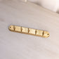 Medium Brass Rectangular Wall Hook with 5 Hooks
