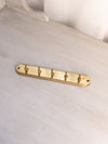 Medium Brass Rectangular Wall Hook with 5 Hooks