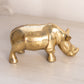 Medium Brass Rhino Rhinoceros Figurine