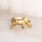 Medium Brass Rhino Rhinoceros Figurine