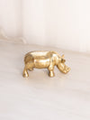 Medium Brass Rhino Rhinoceros Figurine