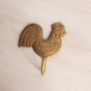 Medium Brass Rooster Wall Hook