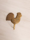 Medium Brass Rooster Wall Hook