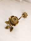 Medium Brass Rose Hook or Curtain Holdback