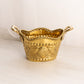Medium Brass Seashell Basket Planter with 2 Handles