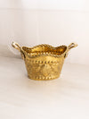 Medium Brass Seashell Basket Planter with 2 Handles
