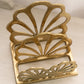 Medium Brass Shell Double Napkin Letter Holder