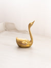 Medium Brass Swan Figurine with Head Up (Slightly Shorter & Curved Neck)