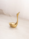 Medium Brass Swan Figurine with Head Up (Slightly Taller w/ Straighter Neck)