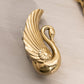 Medium Brass Swan Wall Vase