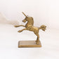 Medium Brass Unicorn Figurine with Rectangular Base