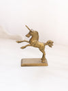 Medium Brass Unicorn Figurine with Rectangular Base