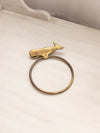 Medium Brass Whale Circular Wall Towel Holder