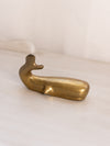 Medium Brass Whale with Tail Up Figurine