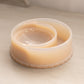 Medium Circular Almond Milk Glass Double Dish