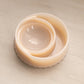 Medium Circular Almond Milk Glass Double Dish