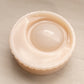 Medium Circular Almond Milk Glass Double Dish