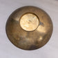 Medium Circular Brass Footed Bowl with Purple & Beige Enameled Designs