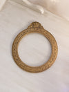 Medium Circular Brass Hanging Frame with Crown and Floral Designs